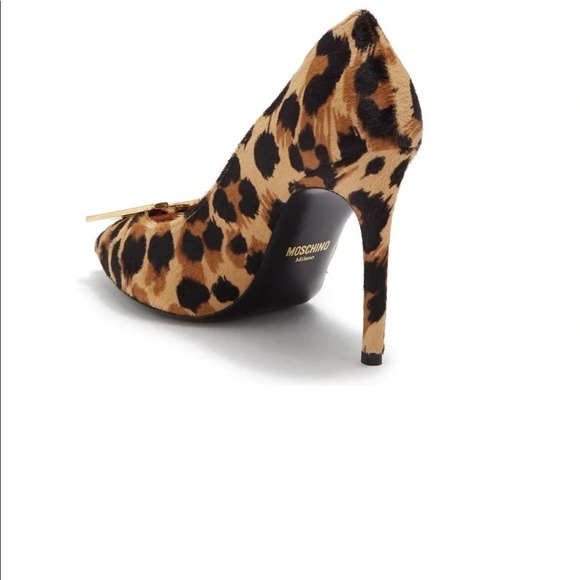 Moschino Leopard Print Genuine Calf Hair Pump Size 35 - Picture 10 of 11